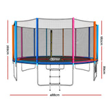 Everfit 16FT Kids Trampoline Rebounder with Enclosure Net Storage Bag In Australia - Darrahopens