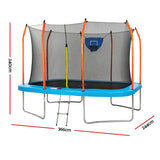 Everfit 12FT Kids Trampoline Rectangle Rebounder with Basketball Set Blue In Australia - Darrahopens