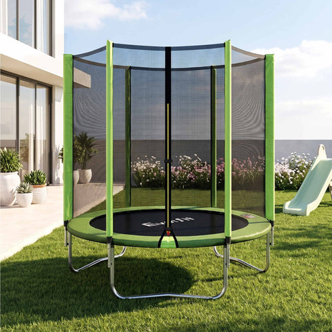 Everfit 6FT Kids Trampoline Round Rebounder with Enclosure Net Green In Australia - Darrahopens