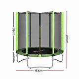 Everfit 6FT Kids Trampoline Round Rebounder with Enclosure Net Green In Australia - Darrahopens