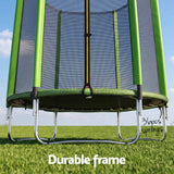 Everfit 6FT Kids Trampoline Round Rebounder with Enclosure Net Green