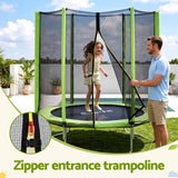 Everfit 6FT Kids Trampoline Round Rebounder with Enclosure Net Green