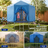 Everfit 12FT Kids Trampoline with Blue Tent Cover Ladder Rebounder Outdoor Toys In Australia - Darrahopens