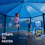 Everfit 12FT Kids Trampoline with Blue Tent Cover Ladder Rebounder Outdoor Toys In Australia - Darrahopens