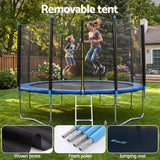 Everfit 12FT Kids Trampoline with Blue Tent Cover Ladder Rebounder Outdoor Toys In Australia - Darrahopens