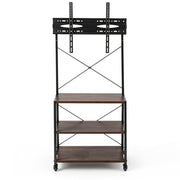 Artiss Mobile TV Stand 32-65 Inch TVs Mount 50kg with 3 MDF Shelves Lockable Wheels Adjustable Feet
