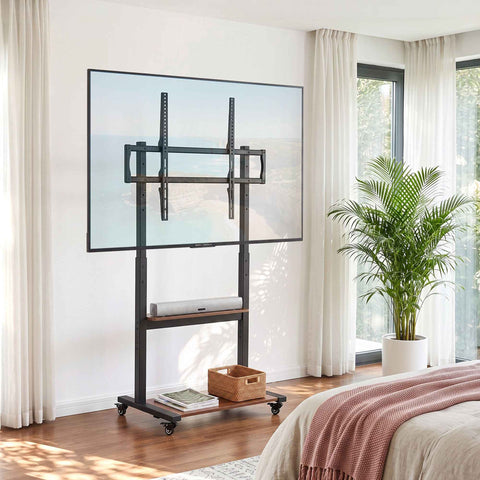 Artiss Mobile TV Stand for 40-100 Inch TVs Cart with Wheels Adjustable Shelves In Australia - Darrahopens