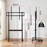 Artiss Mobile TV Stand for 40-100 Inch TVs Cart with Wheels Adjustable Shelves In Australia - Darrahopens