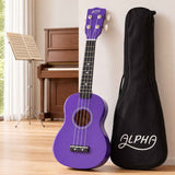 Alpha 21 Inch Ukulele Soprano Beginner Acoustic Small Guitar Kids Strings Purple In Australia - Darrahopens