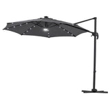 Instahut Outdoor Umbrella 3m Solar LED Offset Cantilever Patio Parasol Charcoal