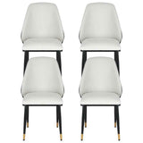 Artiss Dining Chairs Set of 4 Leather Seat Beige and Black