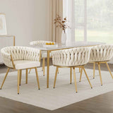 1 Set of 4 Artiss Dining Chairs Velvet Armchair Beige