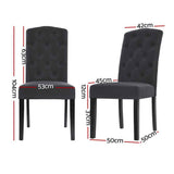 Artiss Dining Chairs Set of 4 Linen Parsons Chair Dark Grey