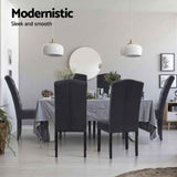 Artiss Dining Chairs Set of 4 Linen Parsons Chair Dark Grey