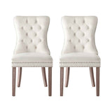 1 Set of 2 Artiss Dining Chairs Beige Velvet