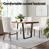 1 Set of 4 Artiss Dining Chairs Beige Velvet