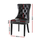 1 Set of 4 Artiss Dining Chairs Black Leather