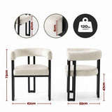 Artiss Dining Chairs Set of 2 Velvet Upholstered Barrel Chairs with Curved Armrests & Back Beige In Australia - Darrahopens