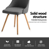 Artiss Dining Chairs Set of 4 Fabric Wooden Grey