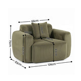 Artiss Compressed Armchair Sofa with Cushion Corduroy No Assembly Green In Australia - Darrahopens