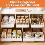 Artiss 2 Pack Pull Out Drawers for Cabinets Expandable Cabinet Organizer White