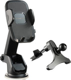 Urbanoki 4 in 1 Car Phone Holder Dashboard Windshield Vent Mount for All Phones - Black
