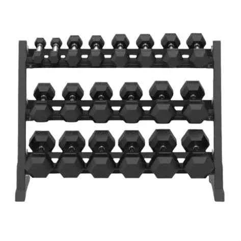 11 Pairs Hex Dumbbells PLUS Dumbbell Rack (385 kg | 5kg-30kg | 1.3m 3-tier Rack)