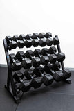 9 Pairs Hex Dumbbells PLUS Dumbbell Rack (270kg | 5kg-25kg | 1.1m 3-tier Rack)