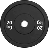 Black Olympic Bumper Plates - 100kg kit PLUS Olympic Barbell (2.2m | 20kg)