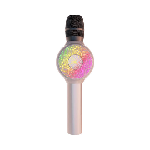 Laser LED Wireless Karaoke Microphone Rose Gold