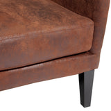Salerno Brown Microfibre High Back Armchair