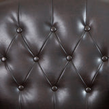 Coogee Bonded Leather Armchair & Ottoman in Brown