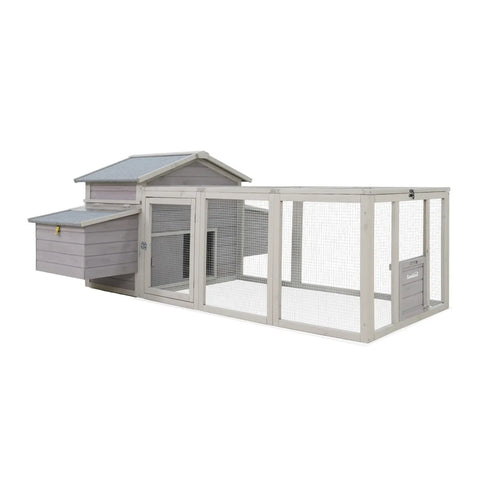 Samland Wooden Chicken Coop with Spacious Run – Outdoor Waterproof Hen House for Multiple Chickens