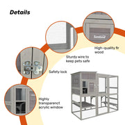 Samland Large Indoor & Outdoor Wooden Cat Enclosure with Sleeping House & Climbing Platforms In Australia - Darrahopens