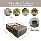 Samland Wooden Tortoise House Cage, Indoor Enclosure House Reptile Habitat Cage Box