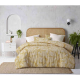 Otway Washed Cotton Ochre Quilt Cover Set by Accessorize King