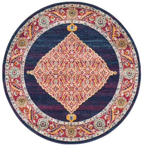 Century 966 Royal Blue Round by Rug Culture - 200 x 200 cm - ROUND