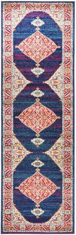 Century 966 Royal Blue Runner by Rug Culture - 80 x 300 cm - RUNNER