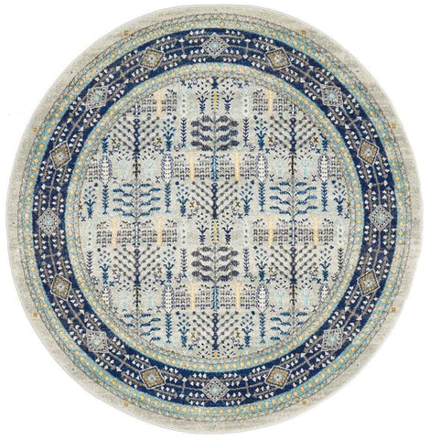 Century 988 Blue Round by Rug Culture - 200 x 200 cm - ROUND