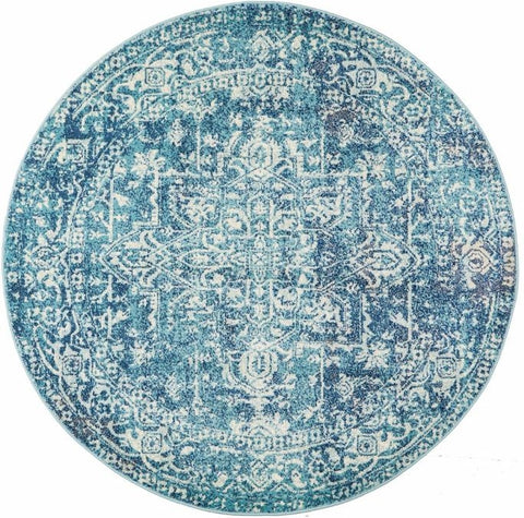Evoke 253 Blue Round by Rug Culture -200X200CM - ROUND
