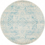 Evoke 253 White Blue Round by Rug Culture -200X200CM - ROUND