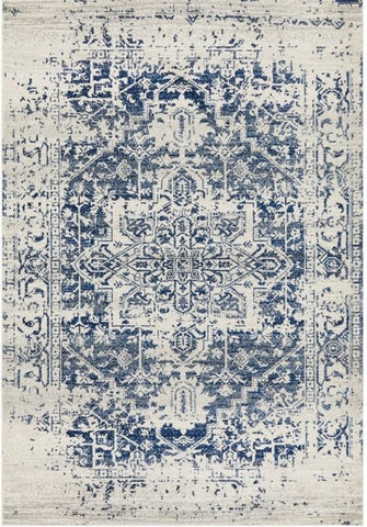 Evoke 253 White Navy by Rug Culture -290X200CM - RECTANGLE
