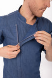 Gramercy Men's Denim Indigo Blue L Zipper Chef Jacket by Chef Works