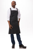 Cross-Back Black White Stripe Bib Apron by Chef Works