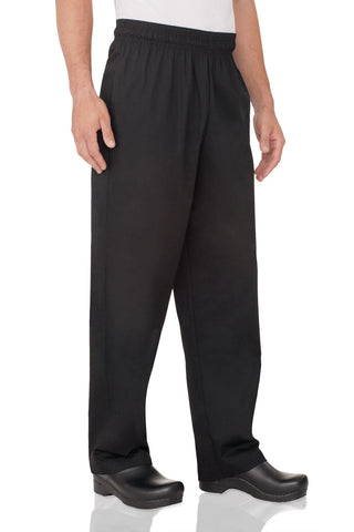 Essential Men's Black M Baggy Chef Pants by Chef Works