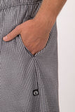 Essential Men's Small Checks XL Baggy Black Chef Pants by Chef Works