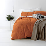 European Vintage Washed Cotton Auburn Quilt Cover Set by Park Avenue