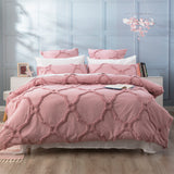 Moroccan 100% Cotton Chenille Vintage Washed Tufted Blush Quilt Cover Set by Renee Taylor