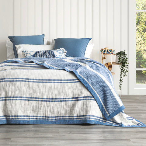 Brighton Washed Cotton Yarn Dyed Textured Artic Blanket by Renee Taylor