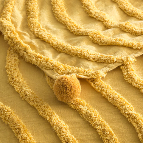 Wave Cotton Chenille Vintage Washed Tufted Throw by Renee Taylor